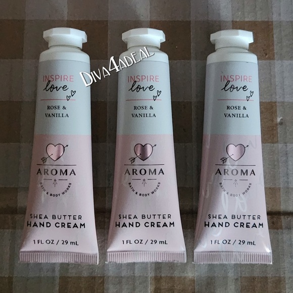 3x Bath & Body Works AROMA INSPIRE LOVE Rose & Vanilla 1oz Mini Hand Creams - Picture 1 of 1
